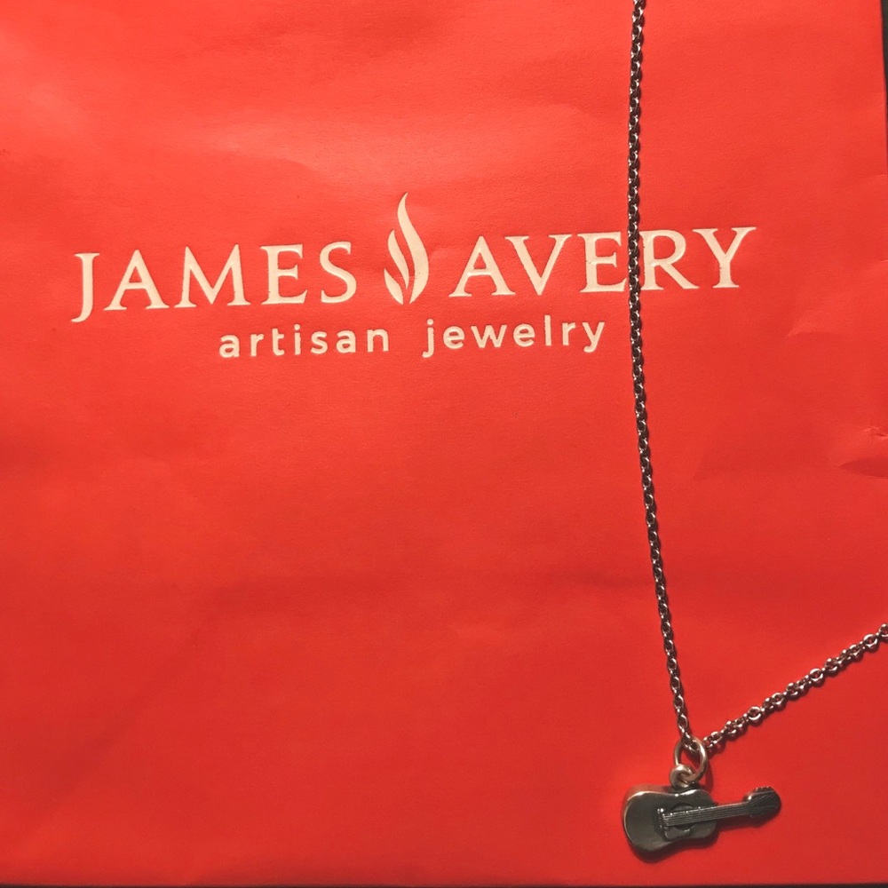James Avery sterling Silver Guitar Charm and Chain
